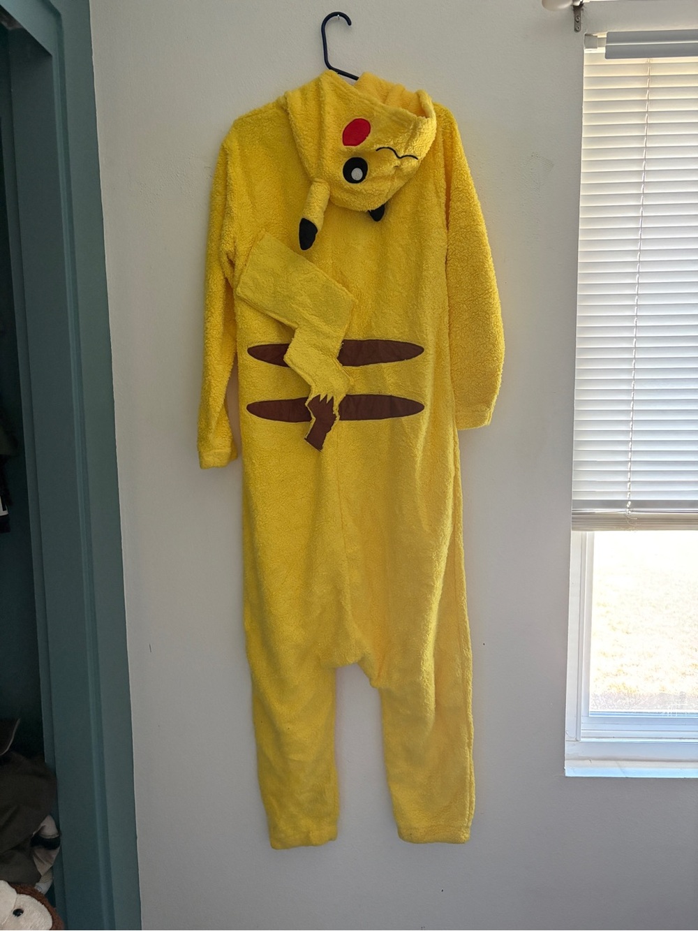 Pokemon Yellow Pikachu Fleece Footed One-Piece - Picture 2 of 3